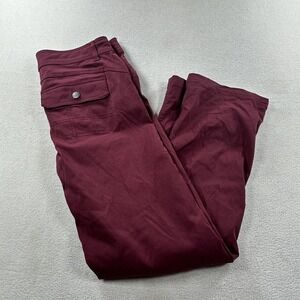 PrAna Halle Pants Womens 8 Short Red Convertible Bootcut Hiking Performance